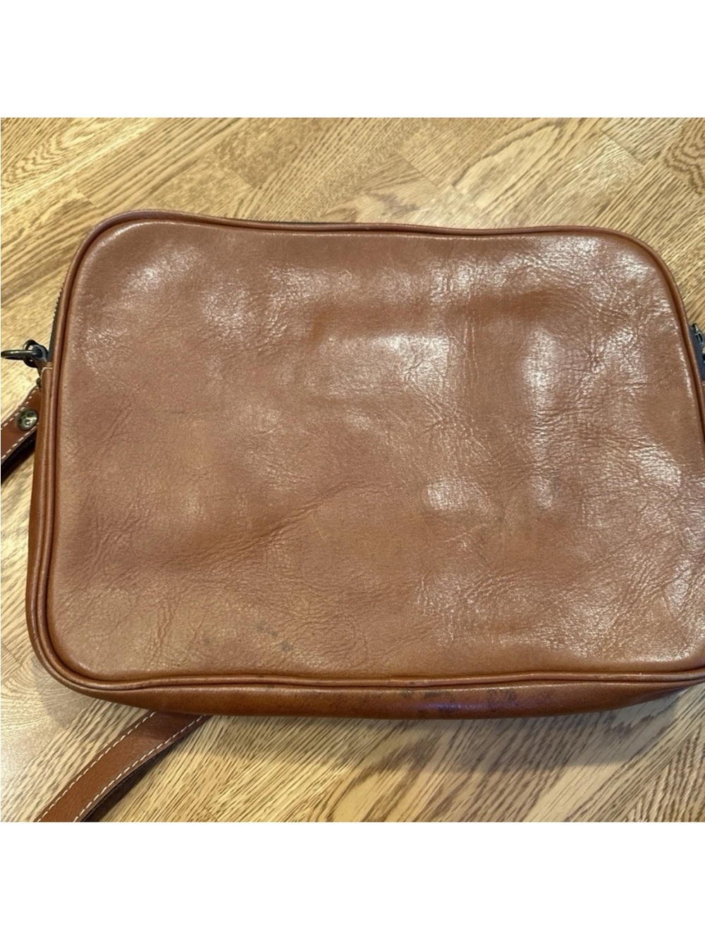Patricia Nash Cognac Leather Crossbody Satchel - Picture 6 of 7